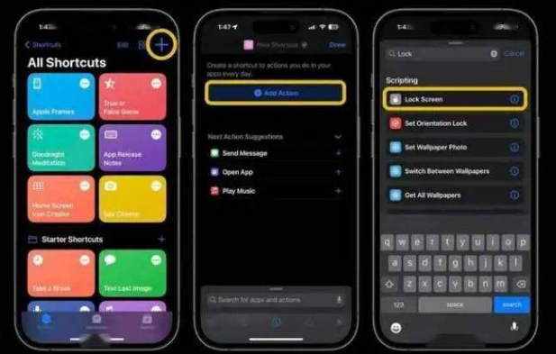 金秀苹果14锁屏维修店分享iPhone14升级iOS16.4后如何创建锁屏快捷方式 